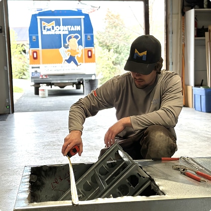 Technician working on a unit
